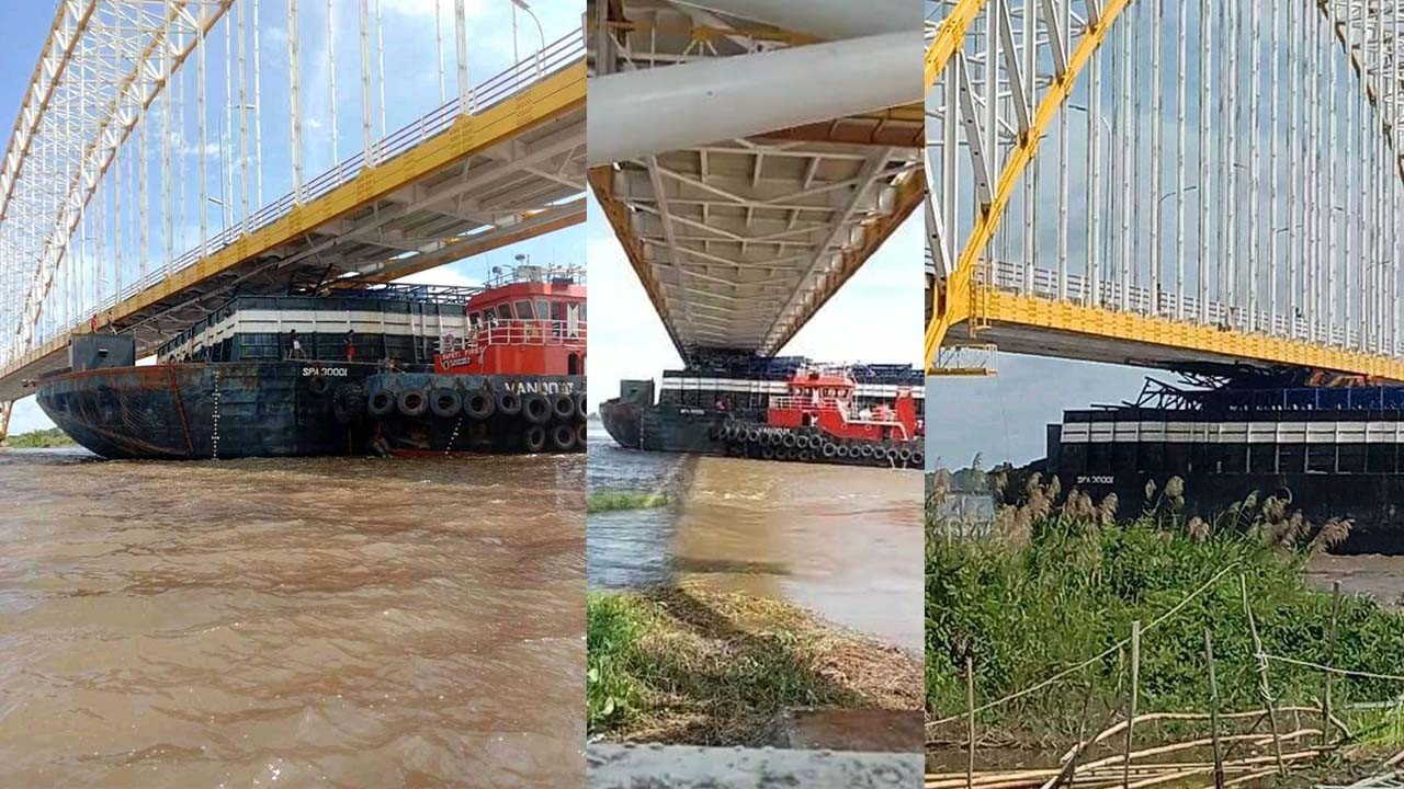Jembatan Martadipura Kota Bangun Ditabrak Lagi