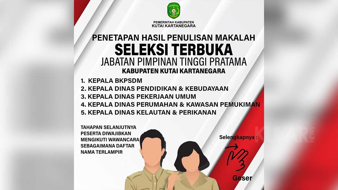 Pemkab Kukar Umumkan Peserta JPTP yang Lolos Tahap Penulisan Makalah