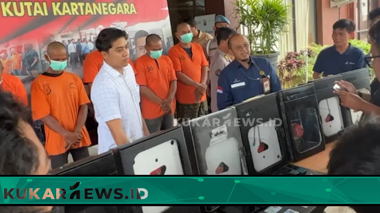 Polres Kukar Amankan 5 Tersangka Pencurian Alat Pengukur Gas Milik PHM