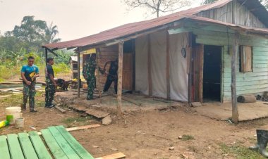 Wujudkan Hunian Layak di Jembayan Tengah, Satgas TMMD 130 Geber Bedah Rumah di RT 7