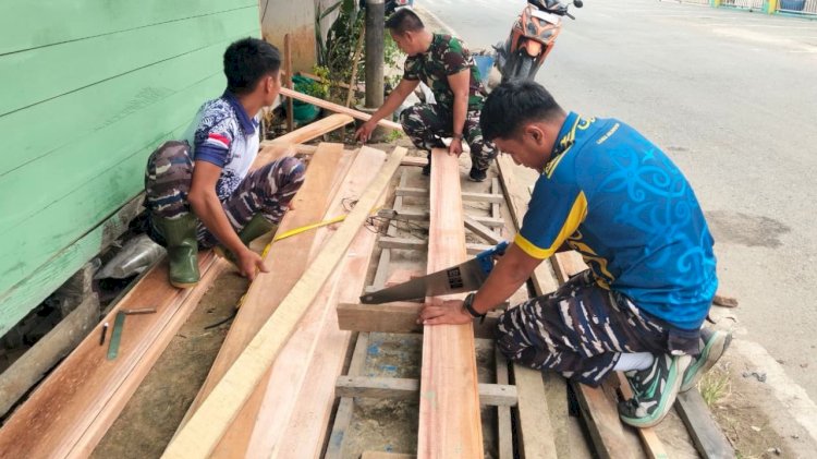Kemanunggalan di Lempatan Baru, Gotong Royong Satgas TMMD 130 Wujudkan Rumah Impian Ibu Masna