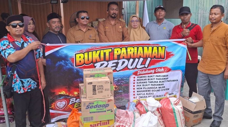 Solidaritas Lintas Kecamatan, Warga Bukit Pariaman Bantu Korban Kebakaran Loa Ipuh