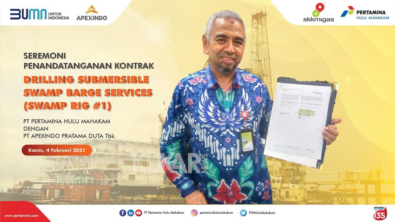 PT Pertamina Hulu Mahakam dan Apexindo Tandatangani Kontrak Rig Senilai US$ 68 juta